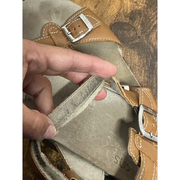 SAS Captiva T Strap Leather Sandal Caramel Womens 9 N Comfort Walking Adjustable - Picture 14 of 14